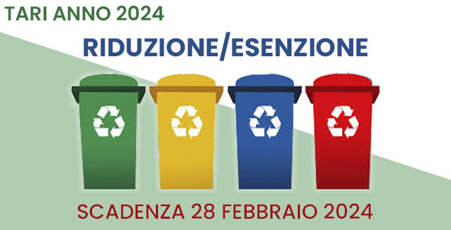 Riduzione o esenzione Tari 2024